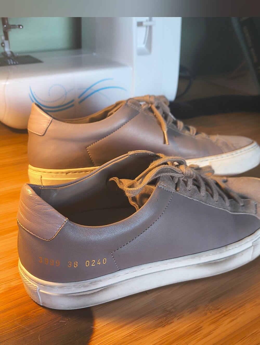 Woman by Common Projects Retro Low Taupe Suede & Leather Sneakers EU 38